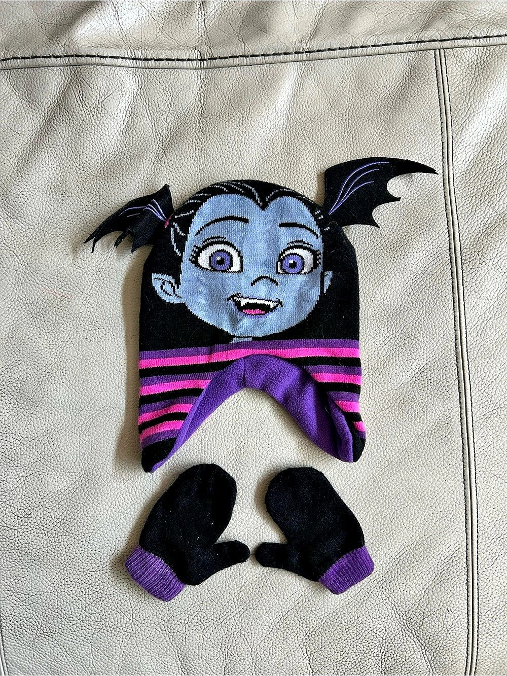 Disney Vampirina Winter Hat and Mittens Set Black & Purple
